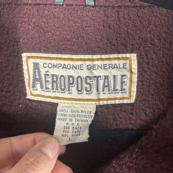 Vintage Mens 1/4 Zip Blue Green Pull Over Fleece Lined Wind Breaker Jacket Large - Picture 7 of 9